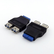Adaptador de cabezal de 20 pines para placa base con concentrador de puertos USB 3.0 tipo A hembra (10 unidades)