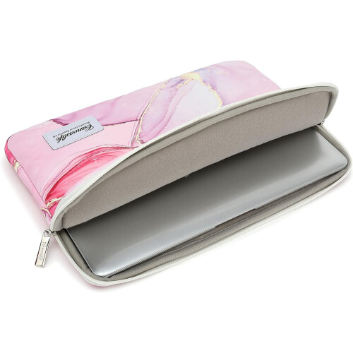 Capa para laptop com estampa de mármore rosa, tamanho 14 polegadas (14,0 polegadas). 2