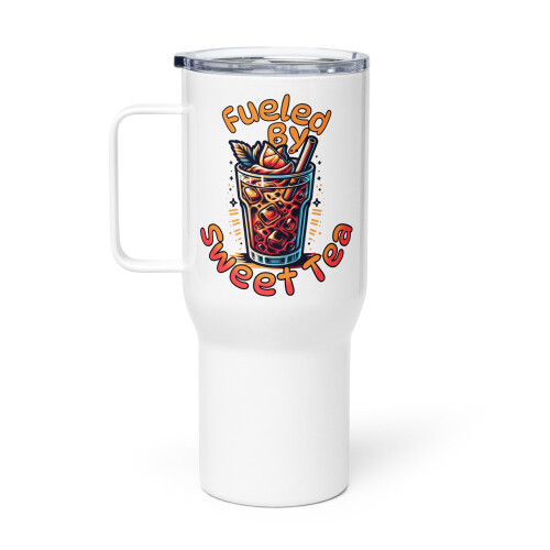 Caneca de viagem com alça para amantes de chá, inspirada no chá doce.