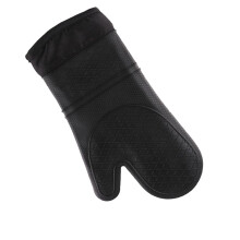Gants de cuisine en silicone résistants à la chaleur, sans manches, pour la cuisson, les grillades et les barbecues, noirs