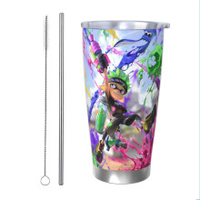 Splatoon 20oz, kubek termiczny ze stali nierdzewnej z próżniową izolacją, kubek termiczny do kawy z pokrywką do użytku na zewnątrz