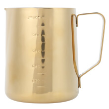 Pichet à lait en acier inoxydable avec graduation pour la préparation de café latte maison - Or 600 ml
