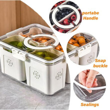 Tácka na ovocie do veľkej piknikovej chladničky, úschovňa potravín, priehľadná krabička na občerstvenie v Kitchen3Grids