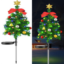 Guirlande lumineuse solaire miniature pour sapin de Noël, 12 LED, décoration extérieure pour jardin, allée, porche, cour, compatible avec les