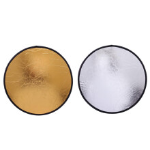 2Pcs Photography Light Reflector Disc Metallic Tone for Studio and Outdoor Shoots