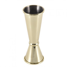 Resistance Bar Measuring Cup Wine Jigger Double Head Design High Brightness 304 Stainless Steel for Family Bar Hotel Using(Golden)