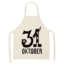 Grembiule di Halloween con collo regolabile e bavaglino, adatto per uomo e donna, ideale per cucina, cucina, cameriere/chef.
