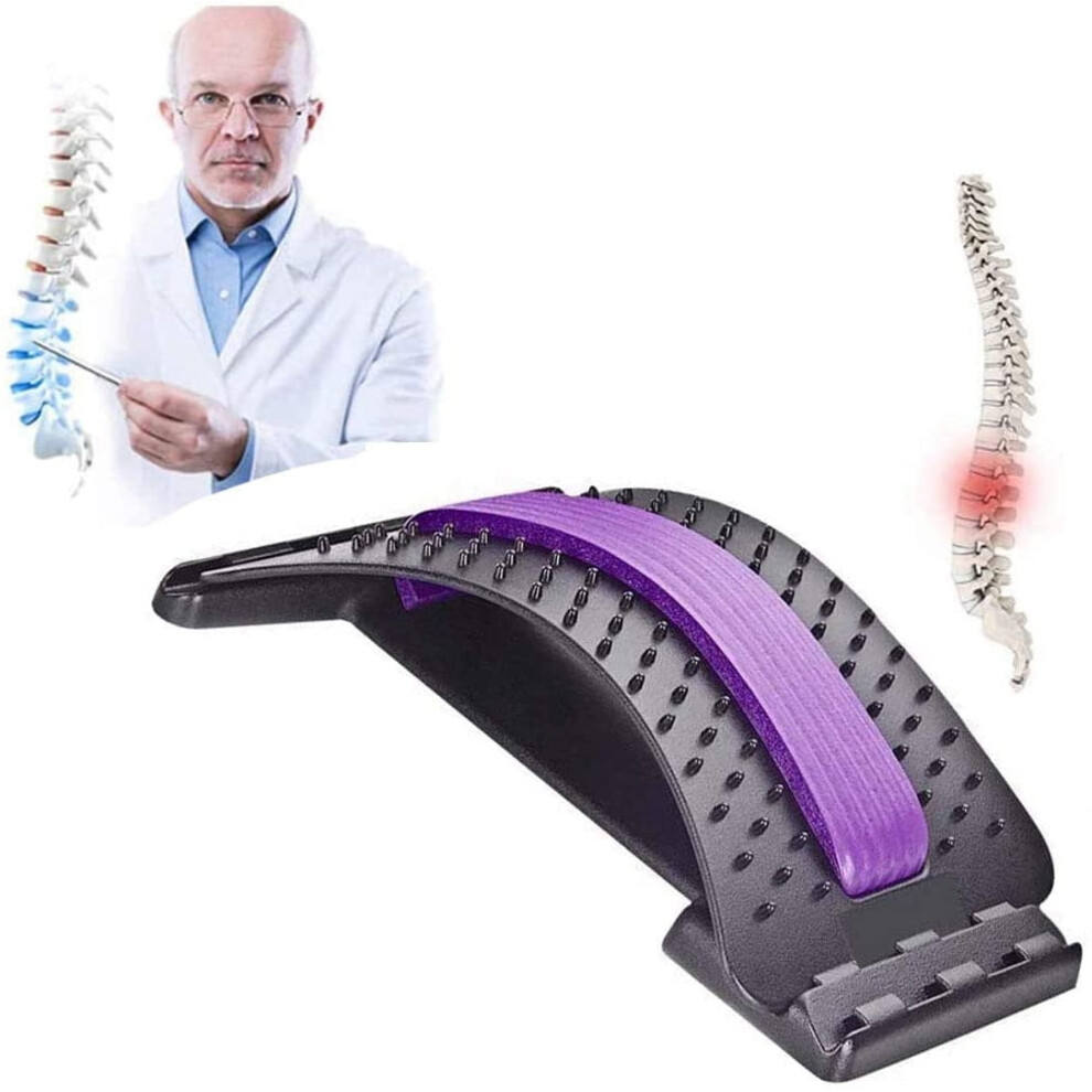 Back Stretcher for Lower Upper Back, Lumbar Support for Posture Correction, Muscle Tension Relief, Compatible with Office Chair (Green)