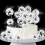 24 stuks discobal cupcake toppers zilver 4