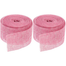 2 rollos de cintas decorativas de lino sintético con flores para fiestas navideñas y decoración de bodas.