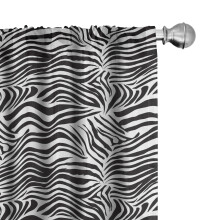 Zasłony Ambesonne Black White4-Panel, Wild Zebra Lines, 56"x95", Black White