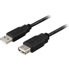 Cabo DELTACO USB 2.0 Tipo A macho angulado - Tipo A fêmea 0,2 m, preto (USB2-102S)