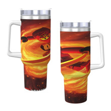 Gobelet Ninjago 120 ml avec poignée et couvercle à paille, tasse isotherme en acier inoxydable, gourde de voyage, porte-gobelet, idéal pour offrir