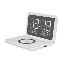 Snabb trådlös laddare, 4in1Clock15w snabb trådlös laddare natt multifunktionell trådlös laddare