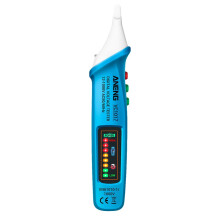 Spanningsmeter met geluid- en lichtwaarschuwing en zaklampdetector. Contactloos testen.