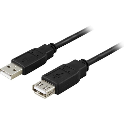 Καλώδιο DELTACO USB2.0 τύπου A αρσενικό γωνιακό - θηλυκό τύπου A 0,2m, μαύρο (USB2-102S) 1