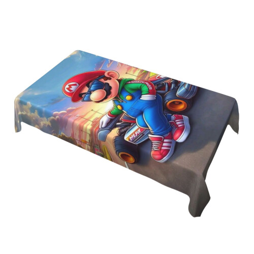 Mario Rectangular Tablecloth Water Resistance Antiwrinkle Spillproof Soft Fabric Table Cloth 60"X90" 2