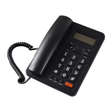 Teléfono fijo profesional con pantalla clara, memoria para números, teclas de memoria, identificador de llamadas y marcación rápida para oficinas