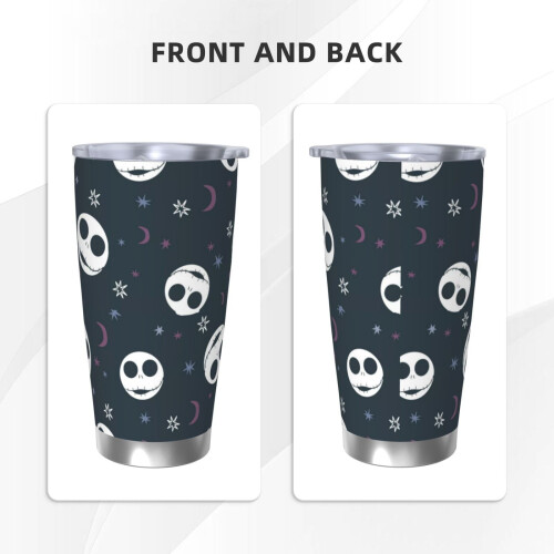 Ποτήρι Nightmare Before Christmas 20oz, καπάκι που δεν χύνεται, κύπελλο ταξιδιού από ανοξείδωτο 2