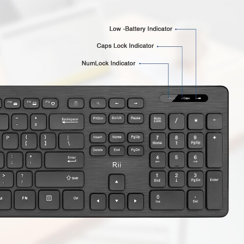 (2pack) Wireless Keyboard and Mouse Combo - Standard Office PC Keyboard and Optical Wireless Mice 2