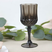 BalsaCircle6Gobelets jetables 23 cl en cristal noir taillé, verres à vin en plastique, vaisselle et décoration pour fêtes et événements