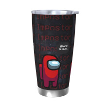 Gobelet isotherme Among Us de 590 ml (20 oz), en acier inoxydable, avec couvercle, idéal pour les voyages et les activités de plein air.