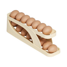 Organizador de huevos para nevera Zeceouar2Pack de 2 niveles, con ruedas automáticas, ahorra espacio, capacidad para 30 huevos, compatible con