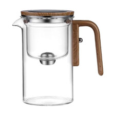 Théière magique 600 ml avec séparateur d'eau, théière en verre avec insert et pied