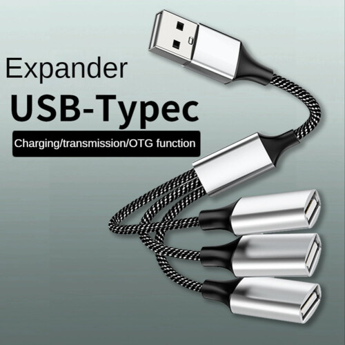 USB til USB 2.0 Triple USB Port HUB OTG Adapter, USB til 4USB 1