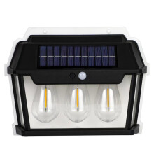 Solar Warm Light Outdoor Wall Lamp, IP65 Waterproof, Motion Sensor LED Fence Light, Compatible with Yard, Garden, Garage, Patio