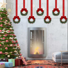 Daiosportswear Decorações de Natal 12 Fitas de Guirlanda de Natal para Armário Mini Guirlanda de Natal de 10 cm com Laço de Frutas Vermelhas