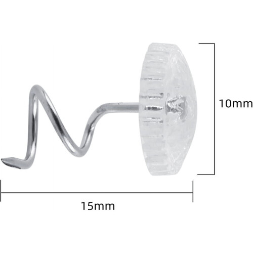 Καρφίτσες Clear Heads Twist, συσκευασία 30 τεμαχίων για καλύμματα, φούστες, καναπέδες, 2