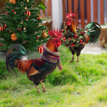 Décorations de Noël NBHOME en forme de poulet, panneaux de jardin imperméables pour terrasse, patio, pelouse, ornement de Noël, compatibles avec