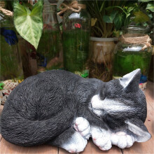 Apmemiss Garden Decor Liquidação Estátua de Gato Dormindo Decoração de Jardim Ornamentos de Resina para Gramado Arte Decorativa Decoração de