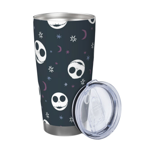 Ποτήρι Nightmare Before Christmas 20oz, καπάκι που δεν χύνεται, κύπελλο ταξιδιού από ανοξείδωτο 1