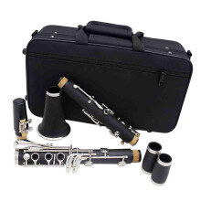 Professional B Flat Clarinet 17 Keys Black Nickel Gold Rich Tone for Beginners and Students