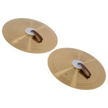 16 Inch Alloy Hand Cymbals Pair with Straps, Heavy Impact Sound for Rock Band Performances