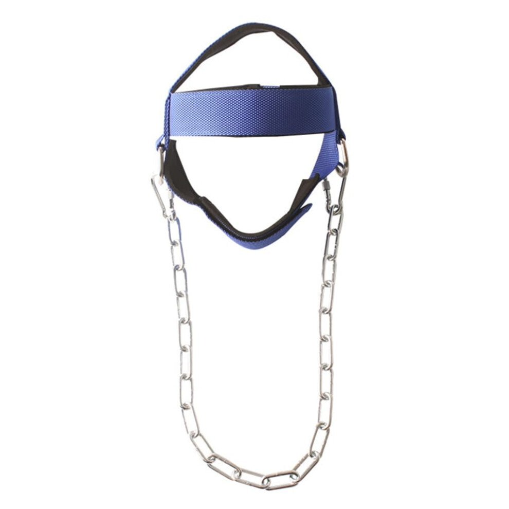 Blue Adjustable Neck Harness For Weightlifting And Strength Training With Durable Double Stitching Navy
