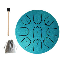 4 Inch 9 Note Steel Tongue Drum for Meditation Yoga with Mallets and Carry Bag Navy Handpan