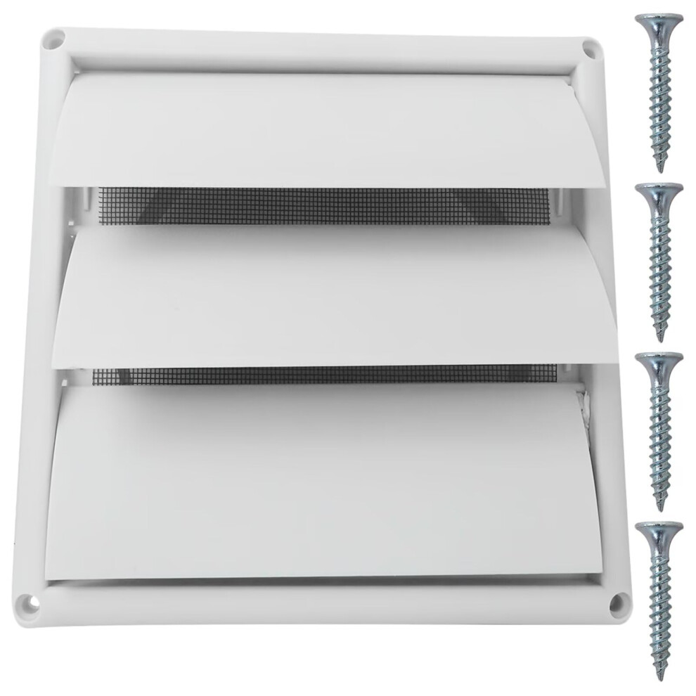 6 Inch Louvered Dryer Vent Cover 8X8 Inch Exterior Wall Vent Hood With Screen For Outdoor Use 9174973959199