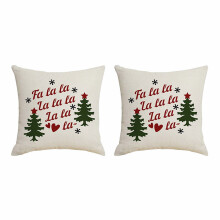 Set van 2 kerstkussenhoezen, vierkant linnen, met verborgen ritssluiting, geschikt voor Uclet, voor bank, huis, sofa, slaapkamer en auto.