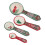 Juego de 4 cucharas medidoras de gres esmaltado a cuadros Holiday Time, multicolor. 1