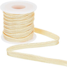10 Yards Light Yellow 3/8" Twisted Lip Cord, Flat Piping Trim Braid Ribbon for Sewing, Costumes, Home Decor, 2mm Thick DIY
