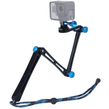 Pol Fillte Alúmanaim X1 Bata Selfie Inchoigeartaithe 3-Bhealach atá Comhoiriúnach le DJI OSMO Action2/GoPro MAX/Hero