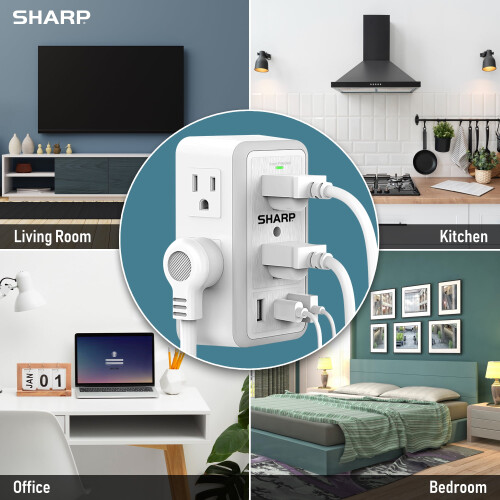 Kompatibel mit SHARP White USB-Steckdose, 9-in-1-Schnellladefunktion 2