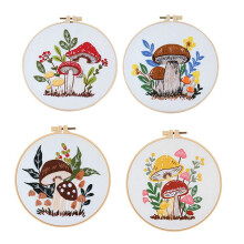 4-teiliges Stickset für Anfänger und Erwachsene, inklusive Stickrahmen, Stickrahmen, farbigem Garn und Werkzeug