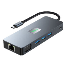 Διανομέας USB 11 σε 1, Σταθμός σύνδεσης 3.2, Type-C, HD+DP+VGA, Τριών οθονών, Διαφορική οθόνη,