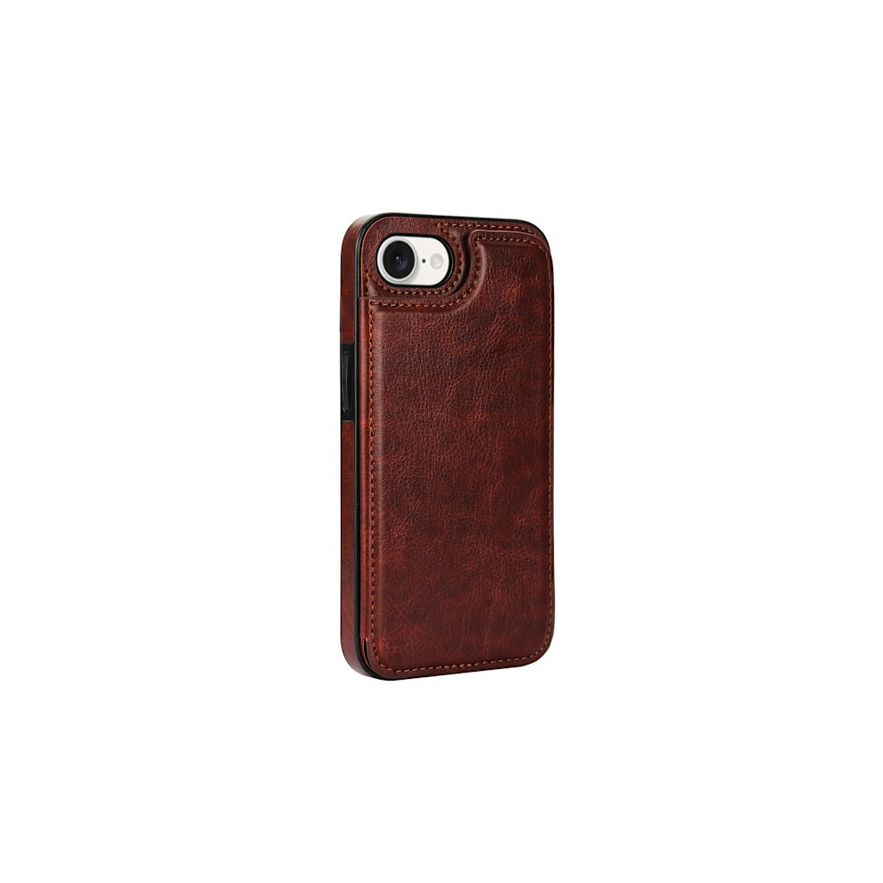 Compatible With Iphone 16E - Stylish Case With Wallet/Card Slot Brown 9395123916095
