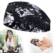 Bluetooth Sleep Mask Fitness Antiperspirant Headband Music Sleeping Headphones Ink Painting