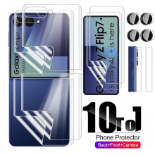 10 az 1-ben kompatibilis Samsung Galaxy Z Flip7 5G hidrogél fólia, első/hátsó zsanér, kamera üveg képernyővédő fólia ZFlip7-hezZFlip7